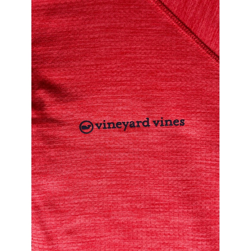 Vineyard Vines Performance Mens Large Red Heathered Quarter Zip Pullover L - Picture 3 of 8